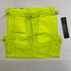 Pink Velvet Girls Neon Green Nylon Windbreaker Skirt